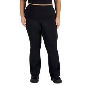 ID Ideology Women’s Plus Size Flared High Rise Leggings, Black, 4X